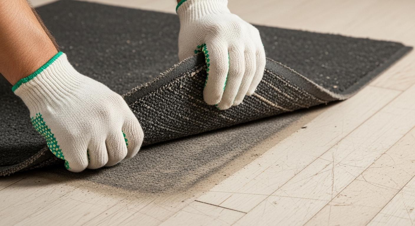 바닥 매트 제거