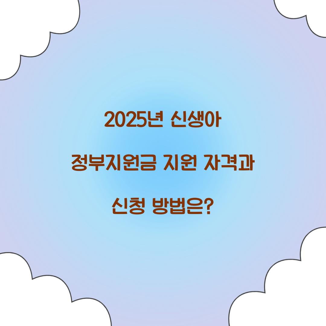 2025년 신생아 정부지원금