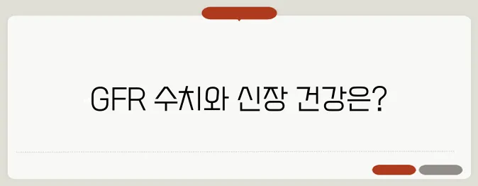 GFR 정상수치 낮으면 신부전 초기일까