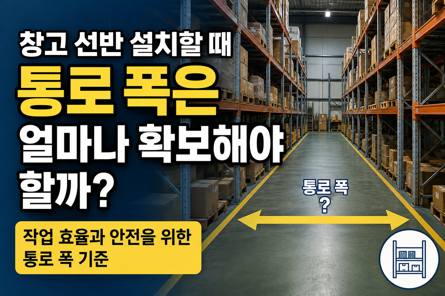 창고 선반 통로 확보 사진