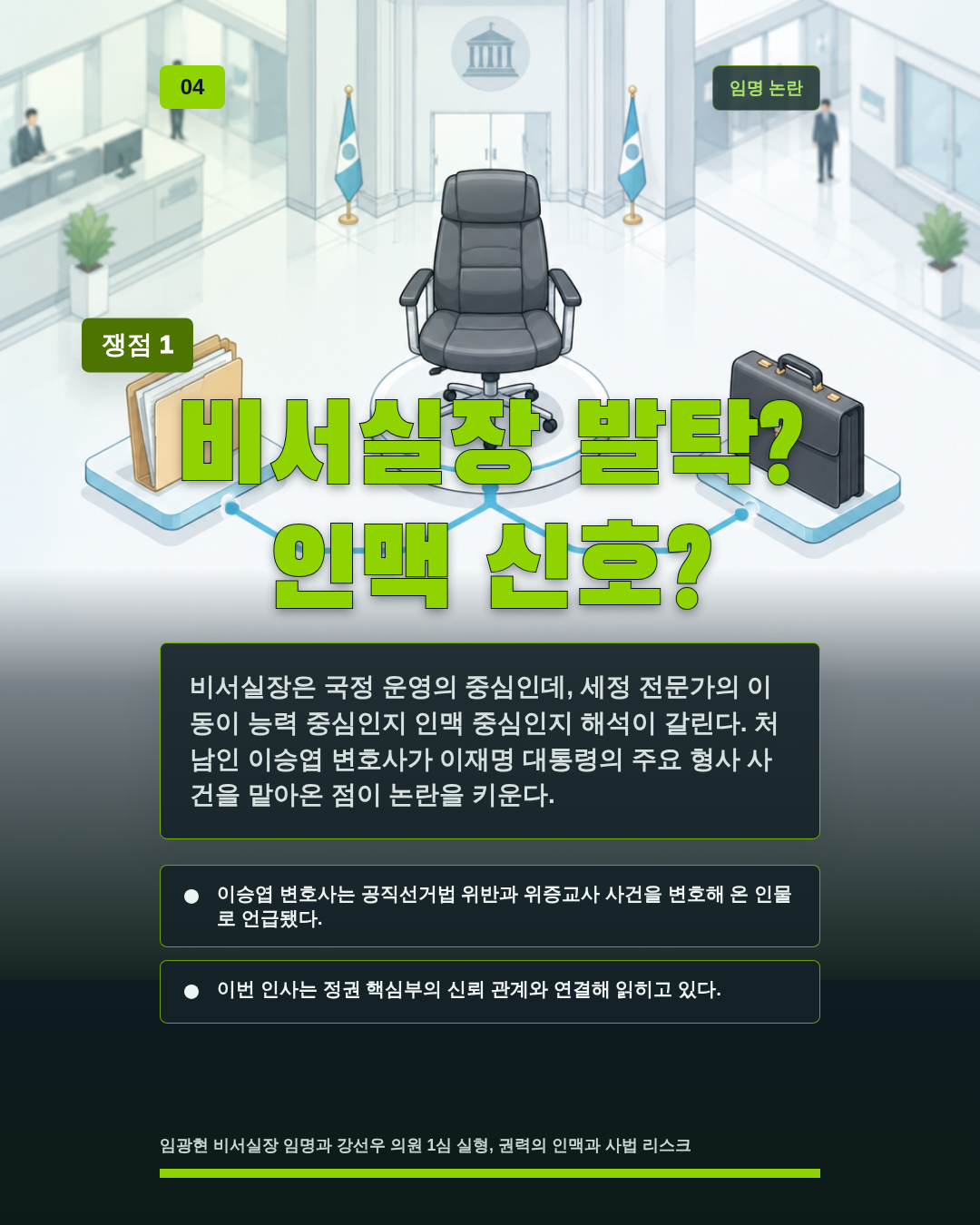 비서실장 발탁? 인맥 신호?