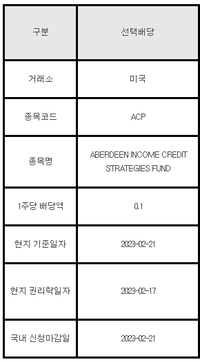 미국주식 선택배당 안내 ACP