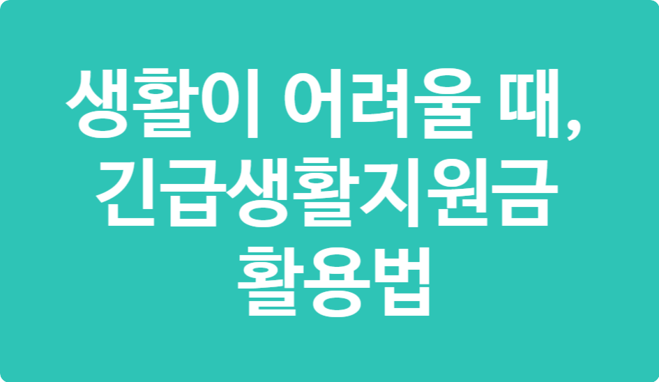 정부 긴급생활지원금 신청자격과 금액 확인법
