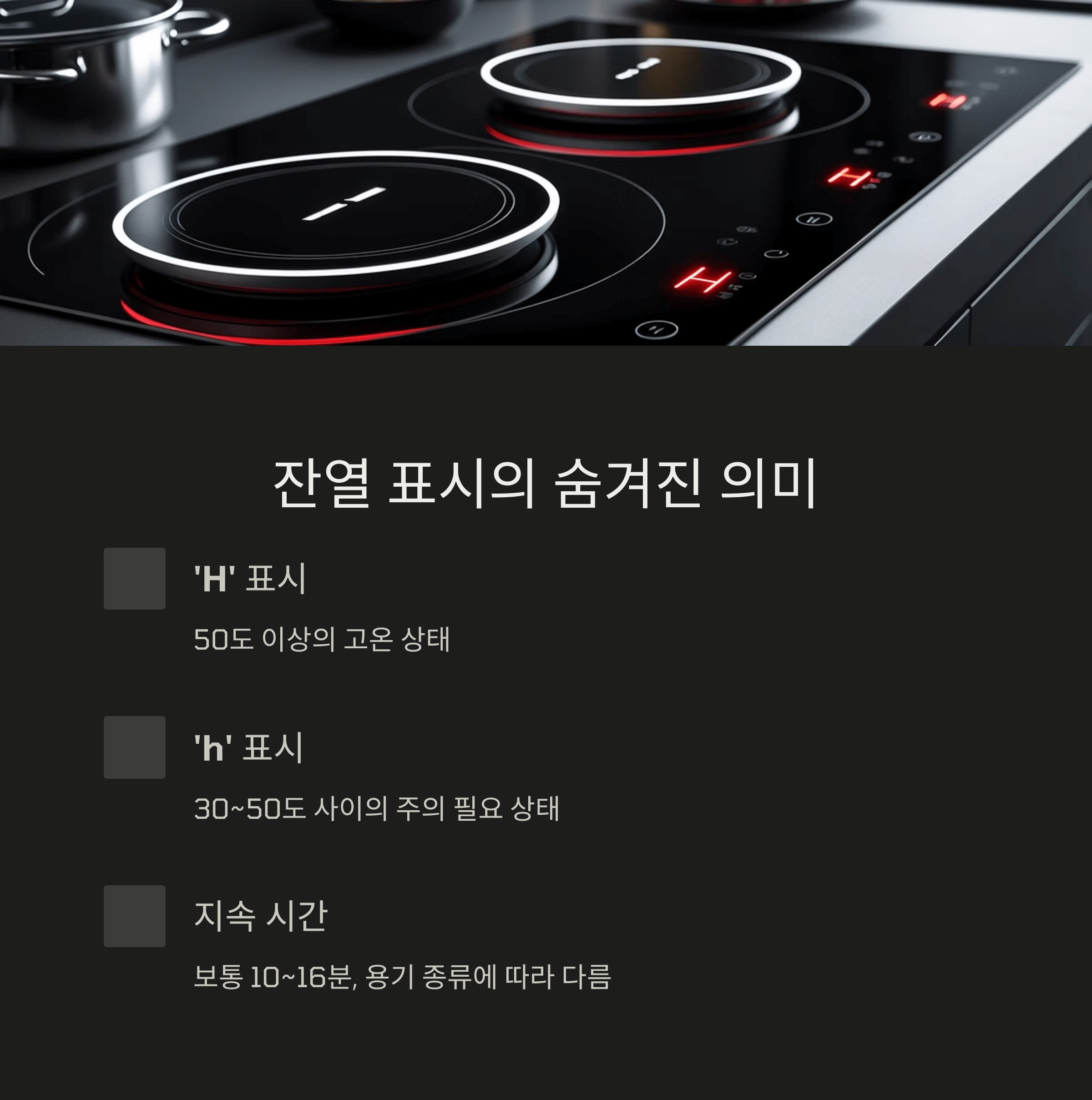 인덕션 잔열표시 안전 사용법