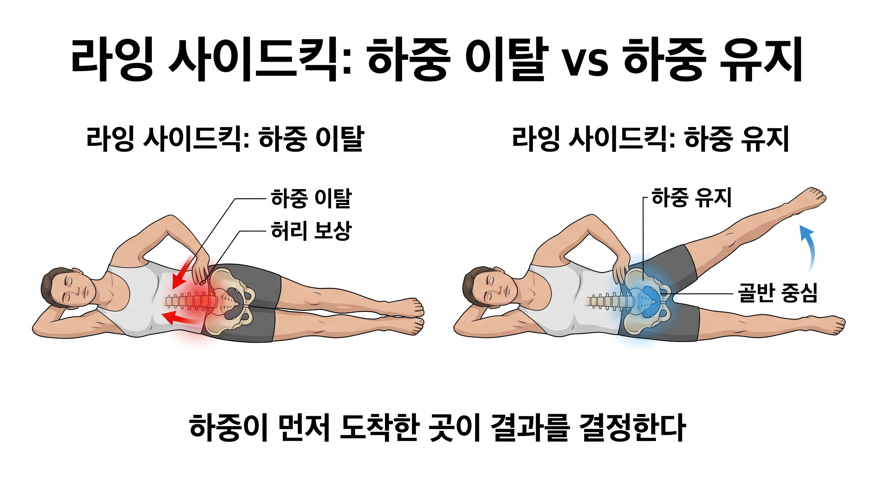 &ldquo;라잉 사이드킥: 하중 이탈 vs 하중 유지&rdquo;