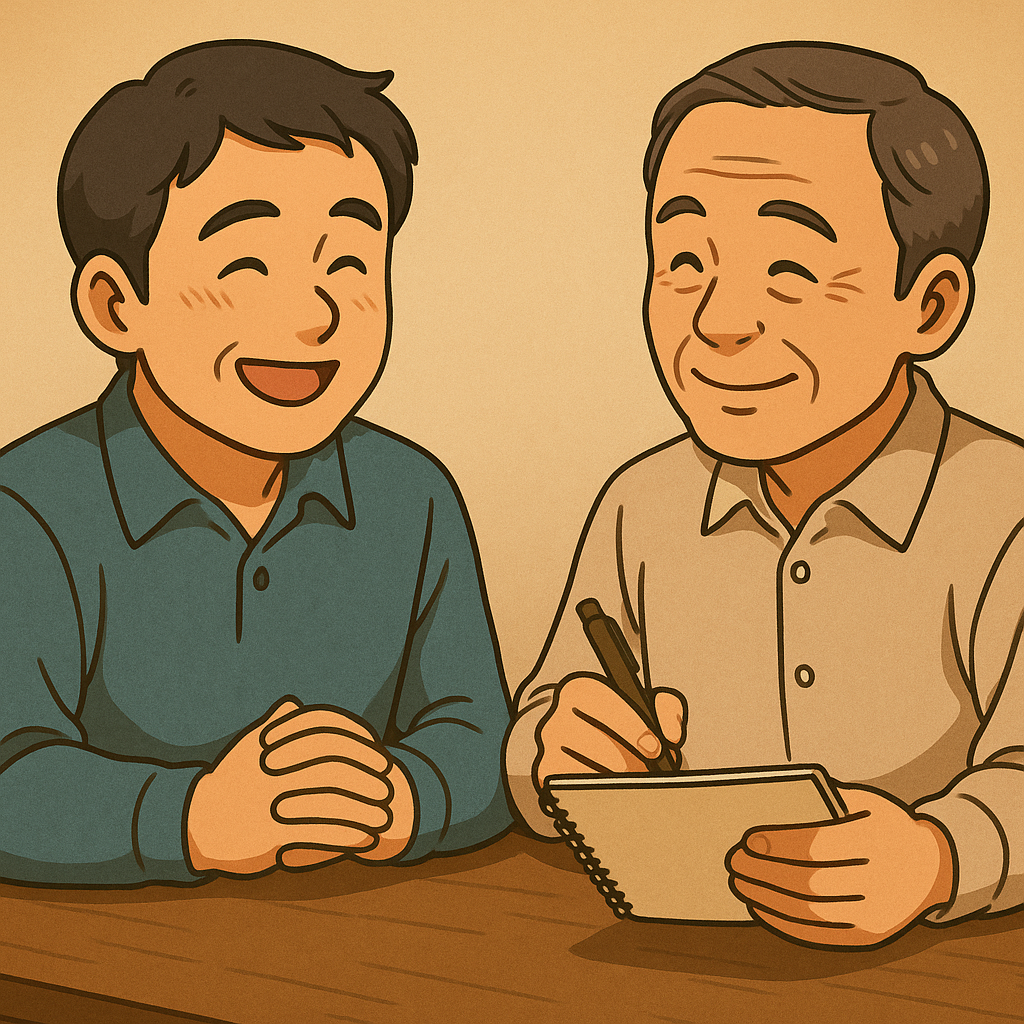 인터뷰하는 모습