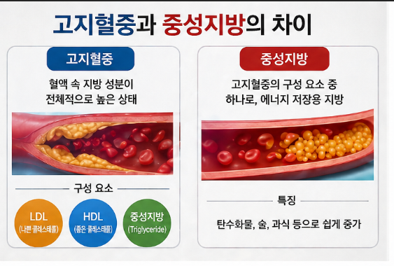 고지혈증 vs 중성지방 차이, 반드시 같이 관리해야 하는 이유