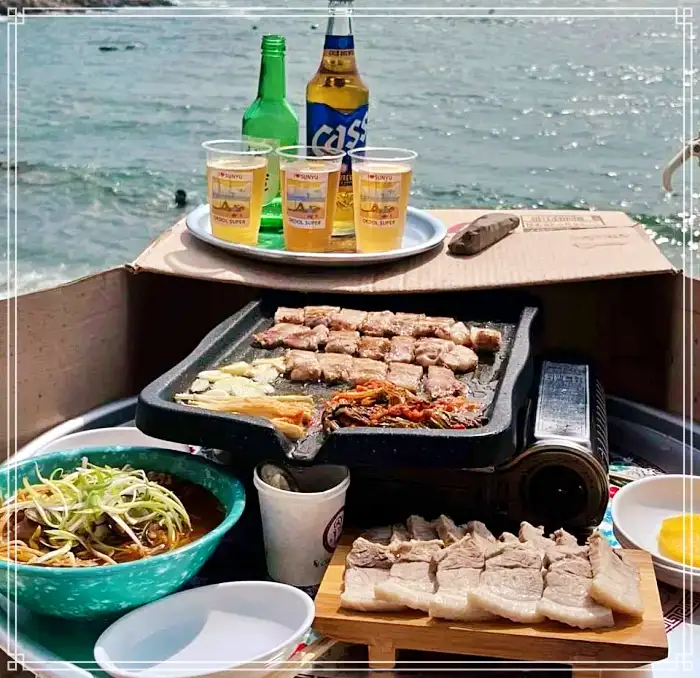 군산 선유도 맛집 해변 오션뷰 삼겹살