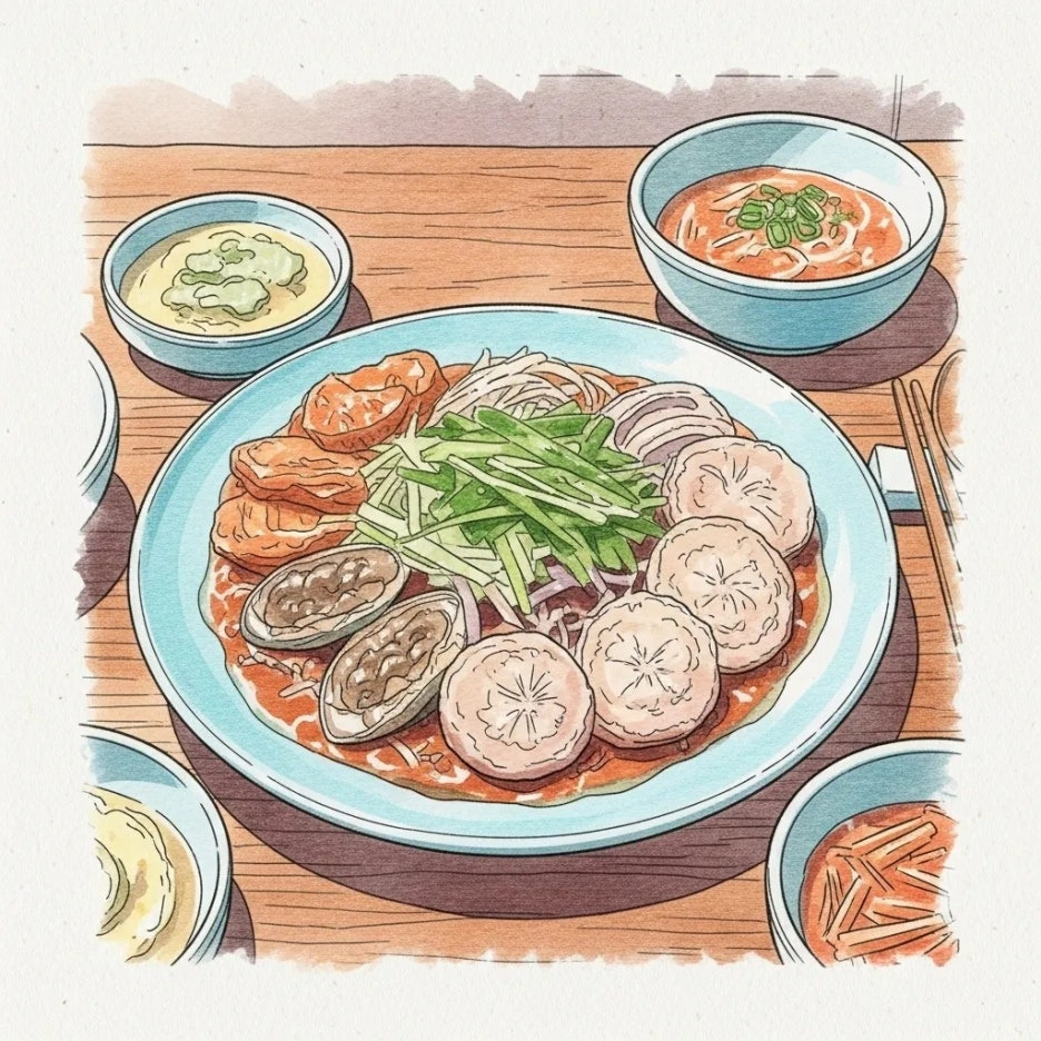 지역 특색이 살아있는 맛있는 음식 한 상