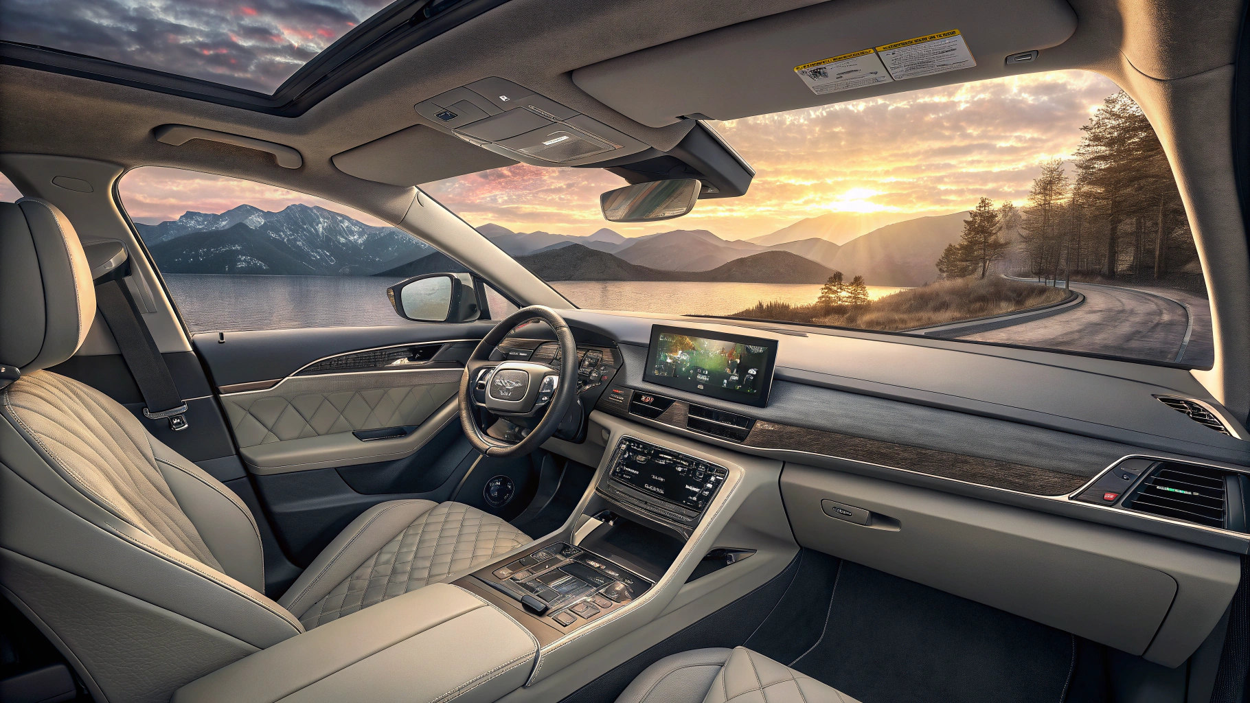 소음 줄이기에 맞는 차량 내부 사진 이미지