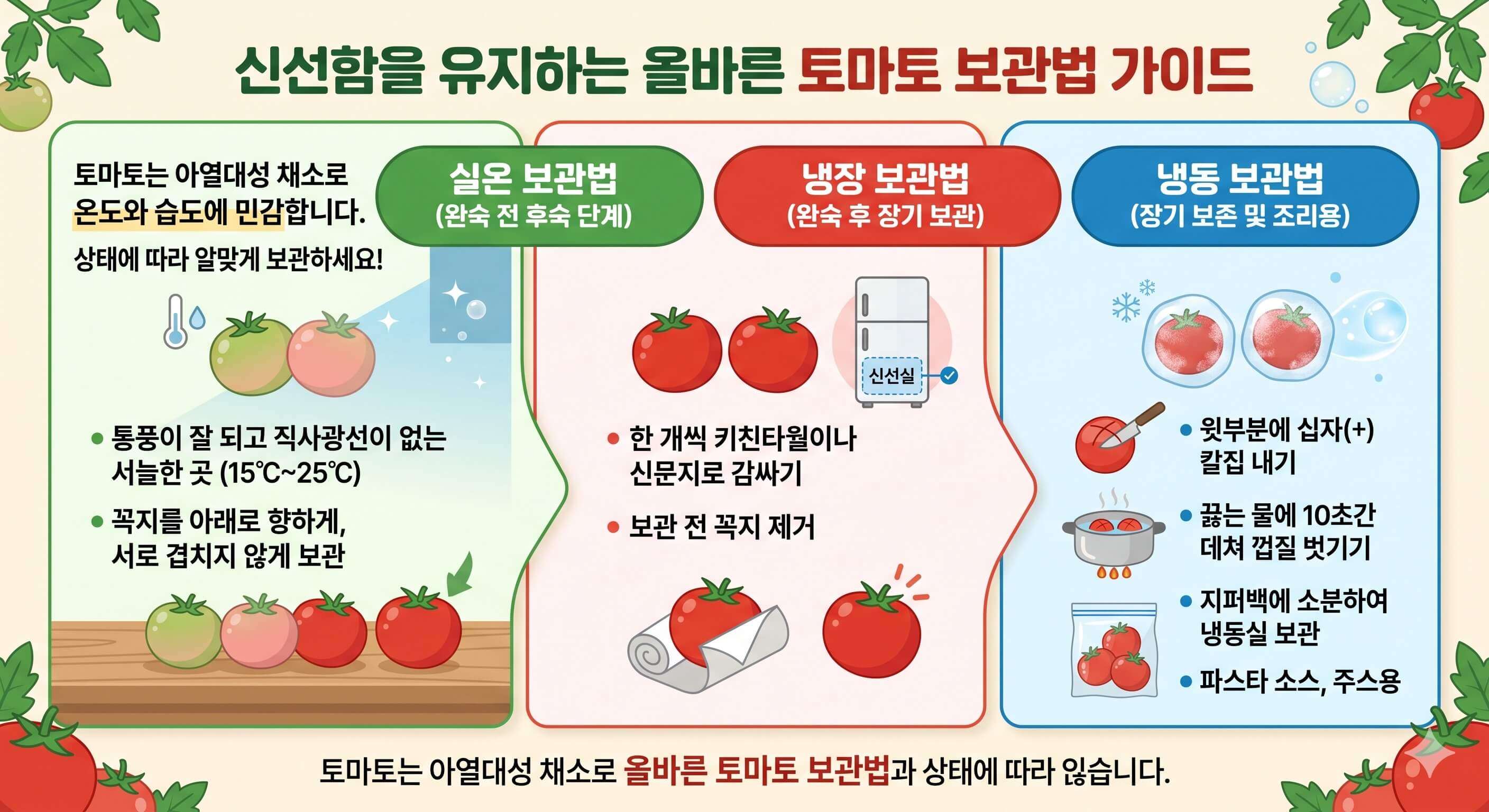 신선함을 유지하는 토마토 보관법