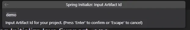 프로젝트에서 사용할 Artifact Id 설정