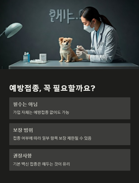 펫보험 가입시 예방접종은 필수는 아님