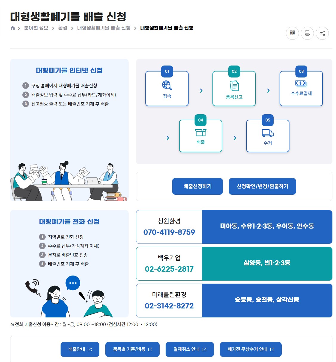 강북구 대형 생활 폐기물 배출 신청 방법&middot;수수료