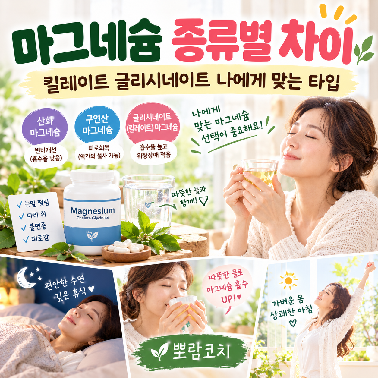잠들기 전 따뜻한 물 한 잔을 두 손으로 감싸 들고 편안하게 마시는 모습
