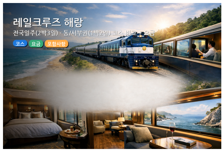 레일크루즈 해랑 코스 비교 + 요금