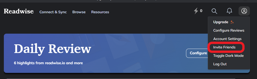 독서의 완성 리드와이즈 Readwise 친구 초대로 무료 혜택 받는 방법 독서노트 메모 하이라이트 밑줄긋기 동기화 도구