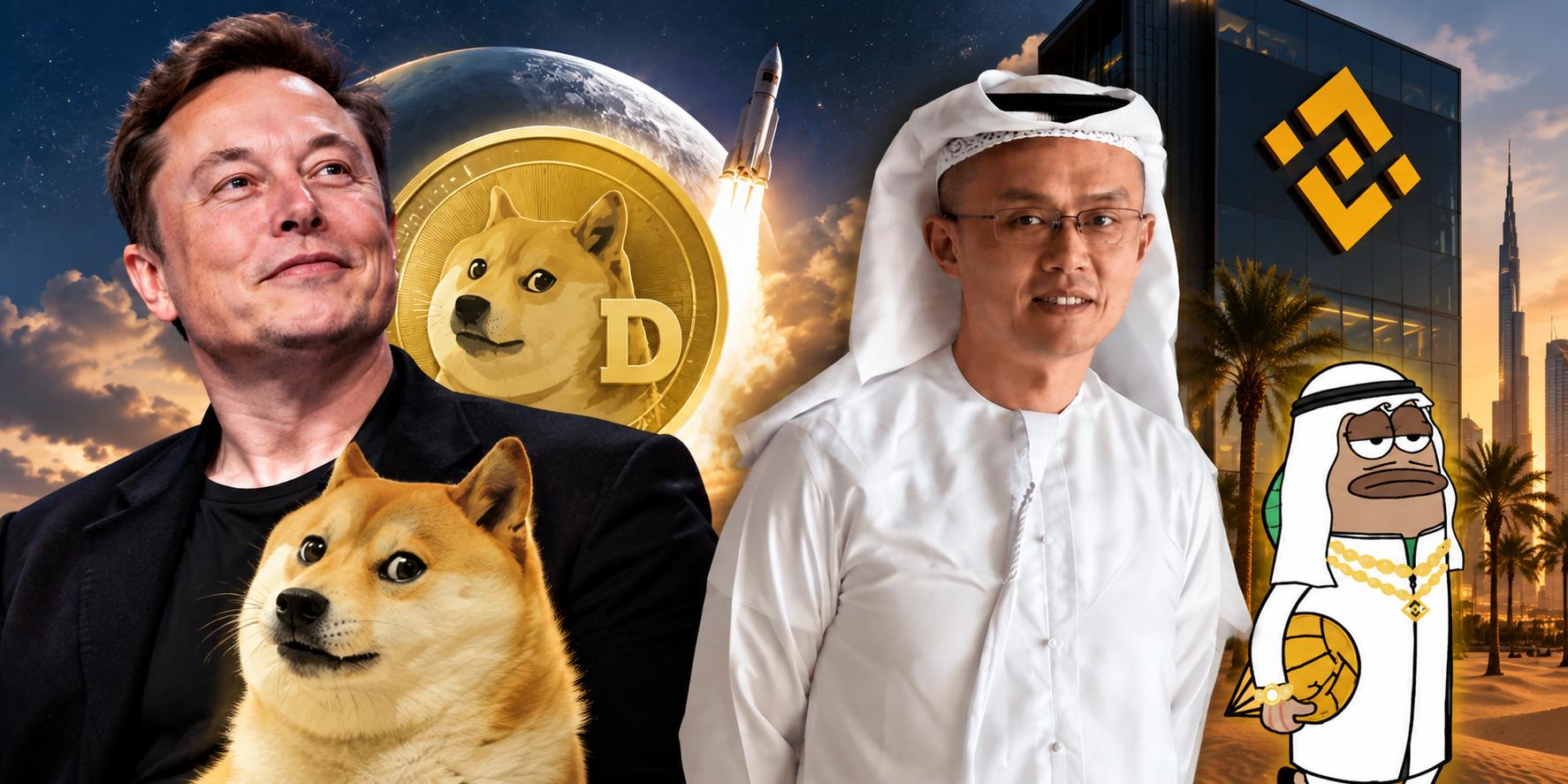 일론머스크의 도지코인(DOGE)과 자오창펑의 무바라크(MUBARAK)