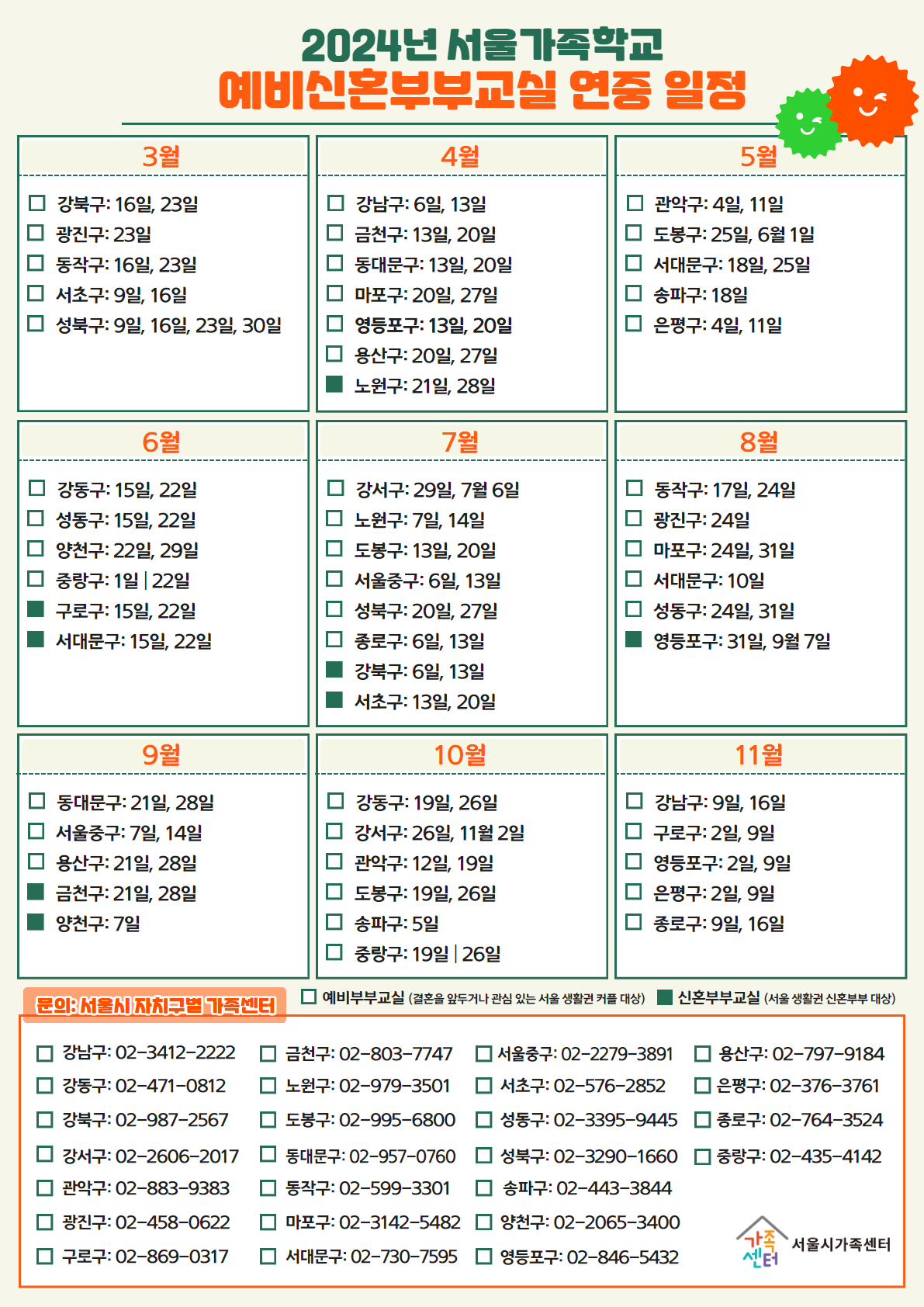 예비신혼부부 교실 일정