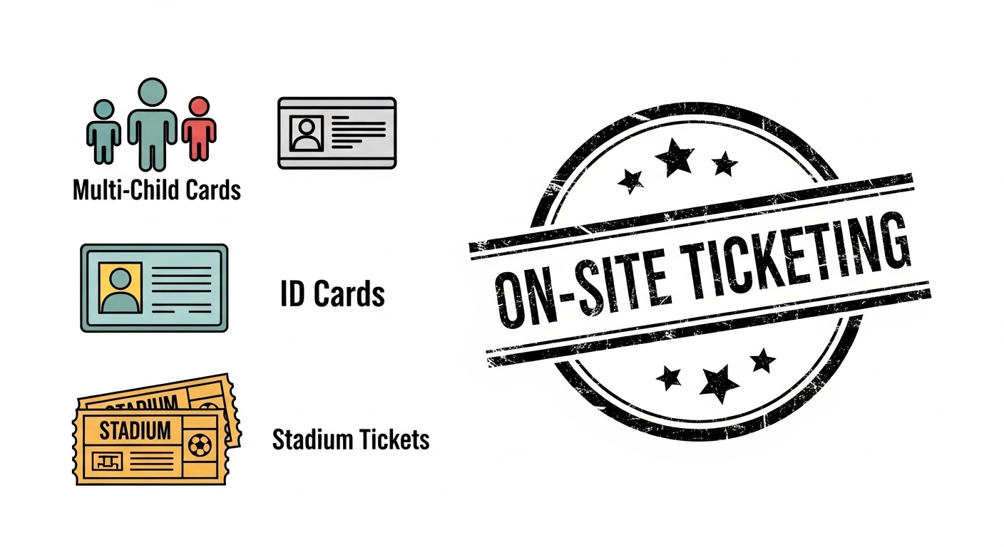 다자녀카드와 신분증, 티켓 확인 시 현장 발권 할인