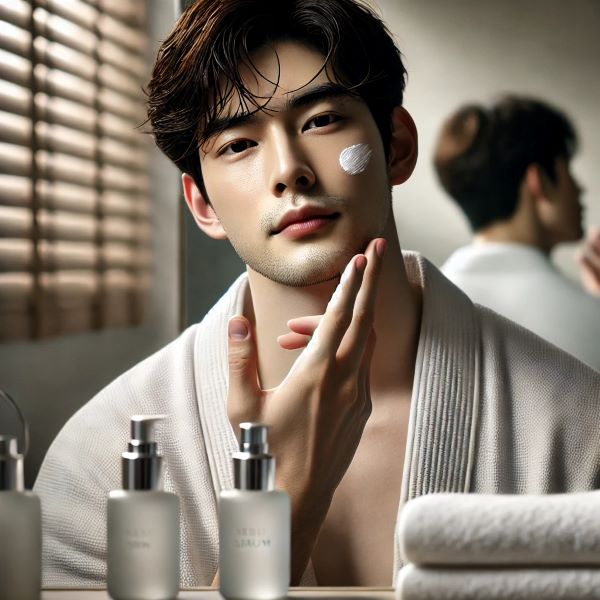 남성 민감성 피부, 저자극 클렌징, 보습, 진정 스킨케어, 자외선 차단 루틴