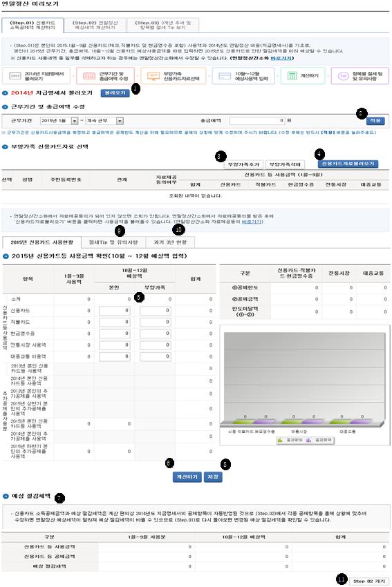 연말정산 미리보기 화면 처리순서