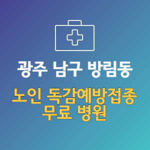 광주 남구 방림동 노인 독감예방접종 무료 병원 (인플루엔자 무료 접종 대상 날짜)
