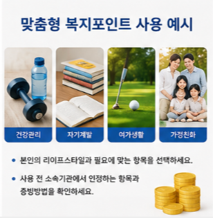 맞춤형 복지포인트 단체보엄 이용 전 확인사항