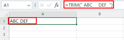 엑셀 TRIM함수 예제