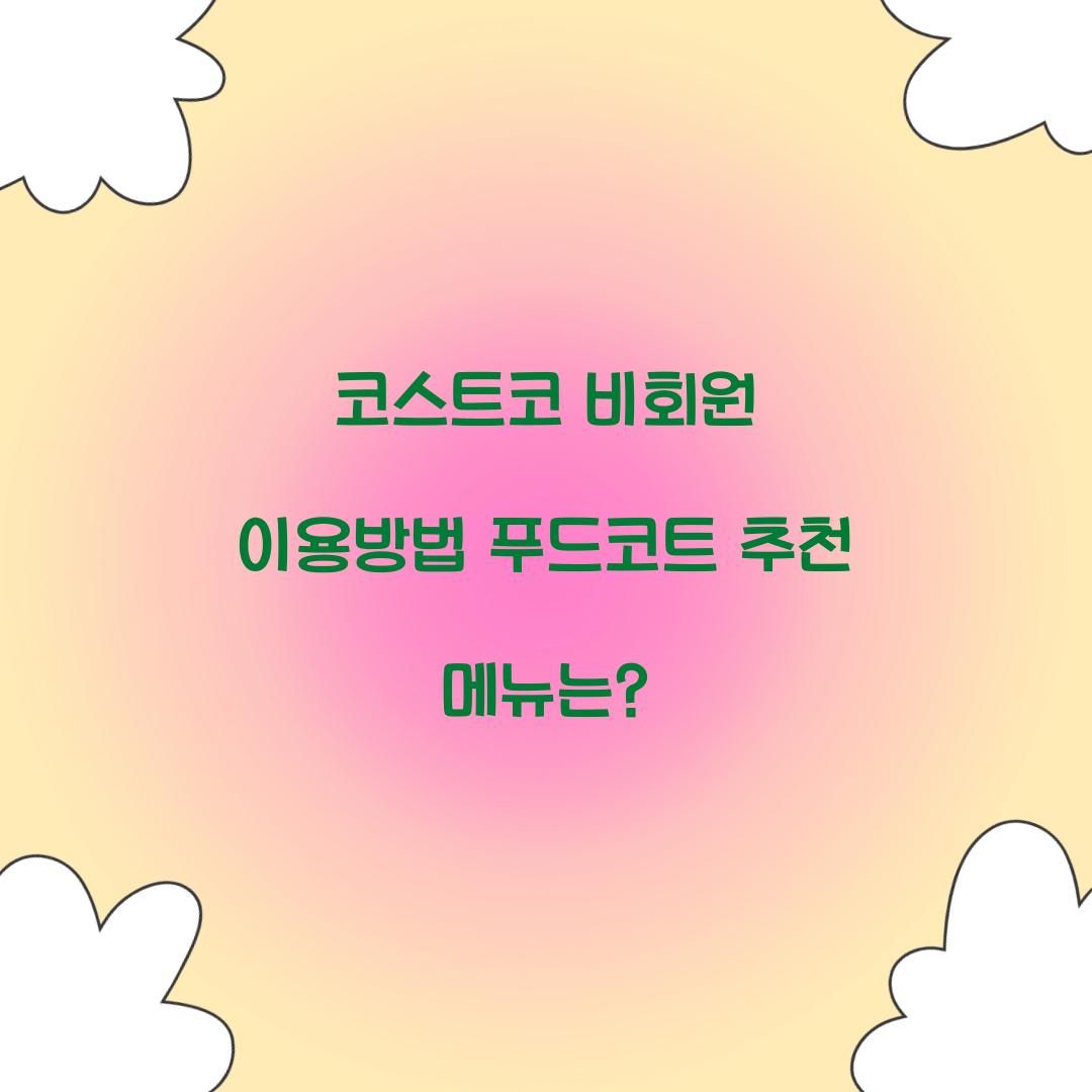 코스트코 비회원 이용방법