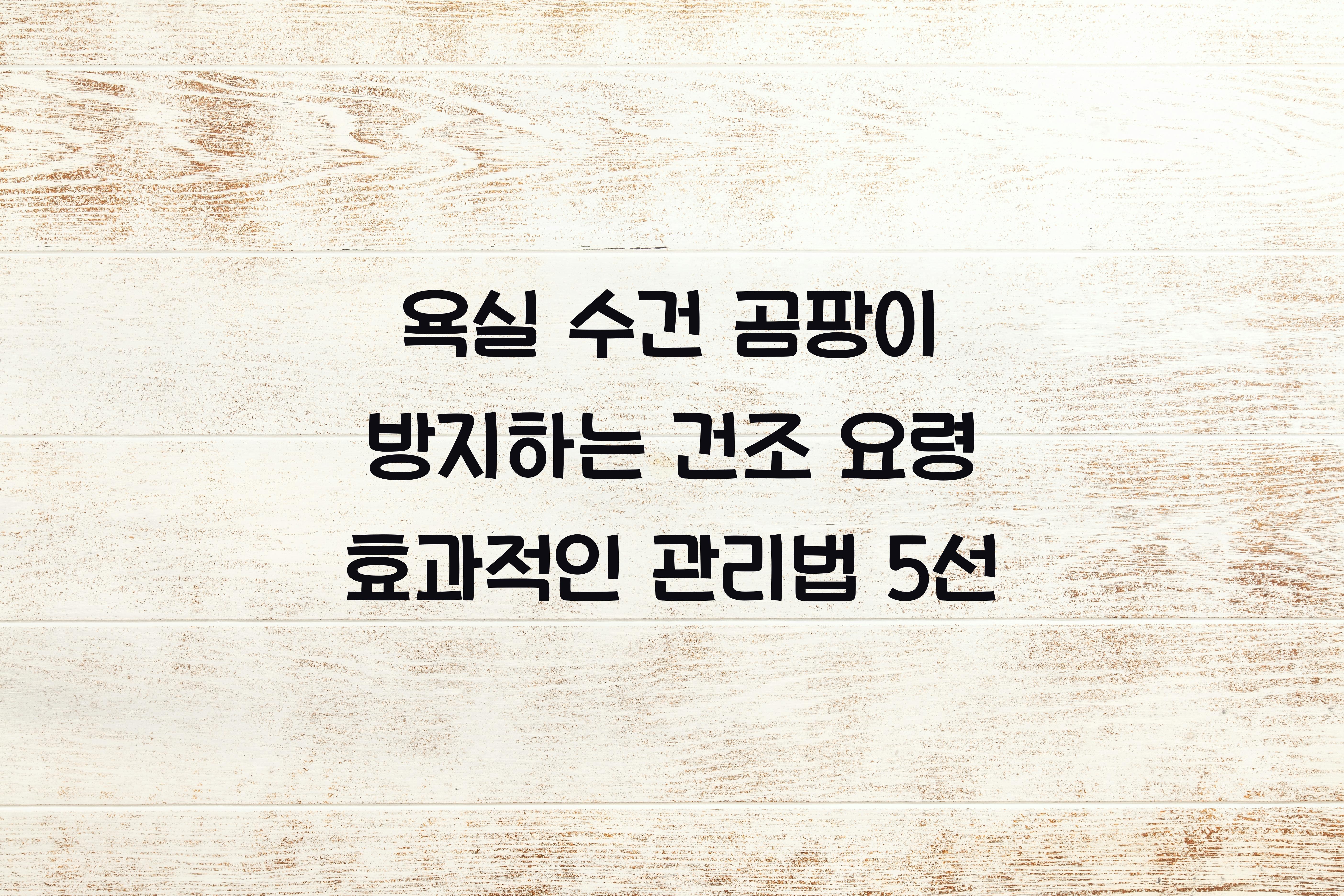 욕실 수건 곰팡이 방지하는 건조 요령