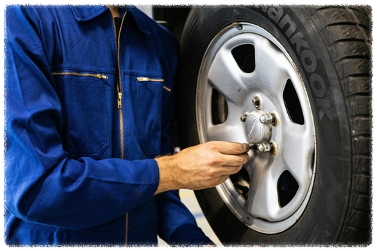 남자가-자동차-타이어휠에-볼트는-조이고-있는-사진