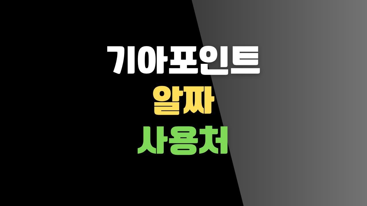 내 기아 포인트 얼마? 2025년에는 그냥 두지 마세요! 당장 따라 할 수 있는 알짜 사용처 완벽 가이드