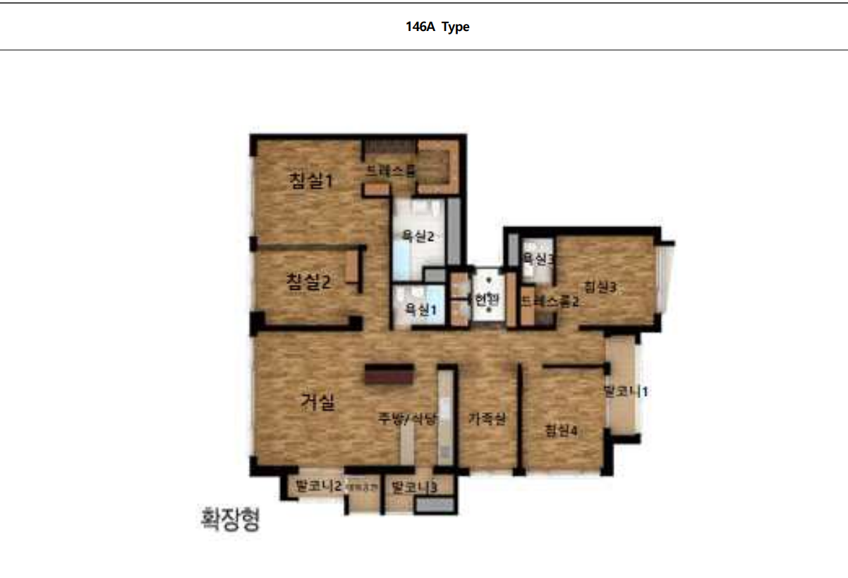 청라웰카운티 19단지 146A 평면도
