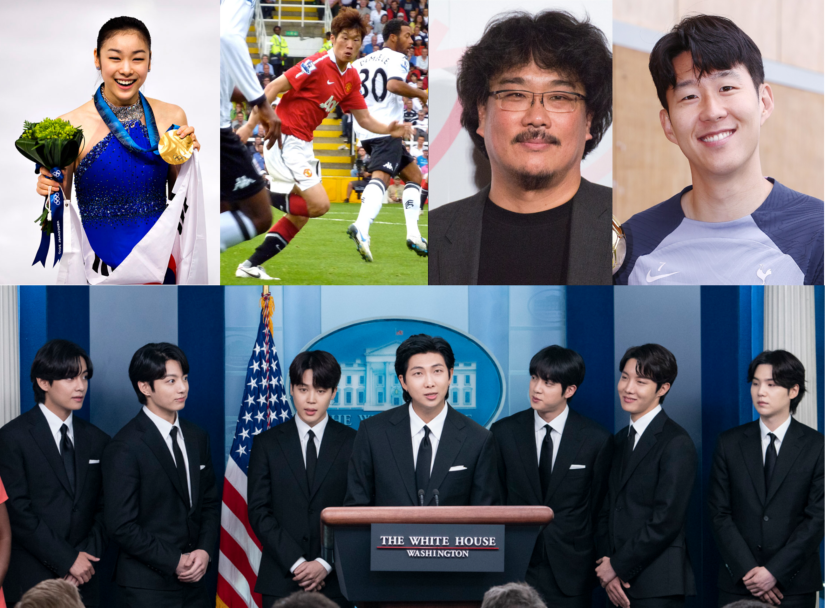김연아, 박지성, 봉준호, 손흥민, BTS / 출처 : 위키백과