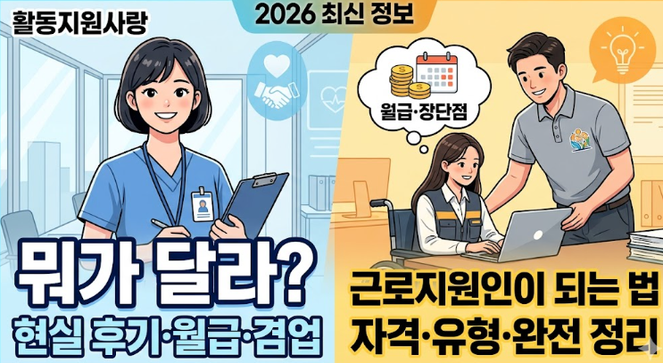 활동지원사랑 뭐가 달라 근로지원인 현실 후기·월급·겸업 총정리 근로지원인이 되는 법