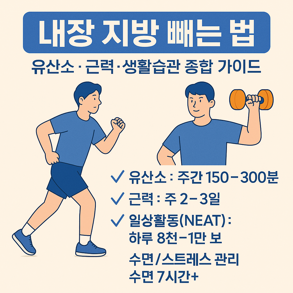 내장지방 빼는 법 – 유산소·근력·생활습관 종합 가이드
