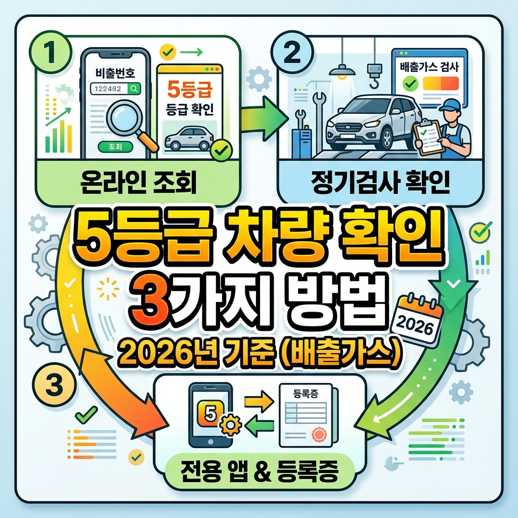5등급 차량 확인 방법 배출가스 등급 조회 3가지, 2026년 기준