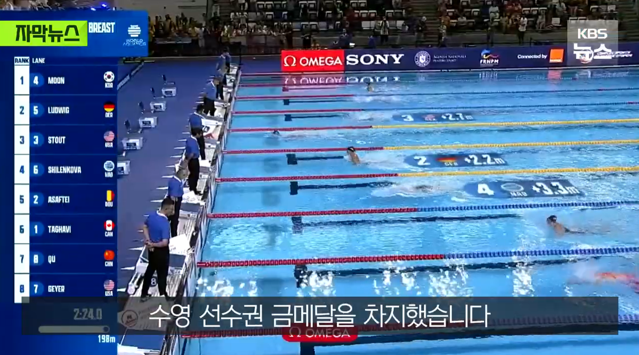 문수아 접영200m금메달 세계주니어수영선수권 리듬체조 기숙수영 한국신기록 제2의박태환 한국수영