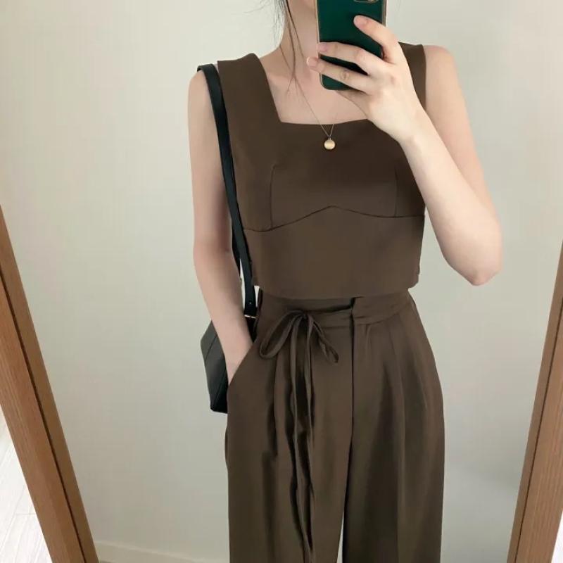 세트가격 모델소장 인생핏 썸머 나시 슬랙스 투피스 셋업 세트 바이영