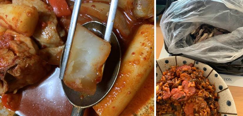 포슬하게 익은 감자와 볶음밥