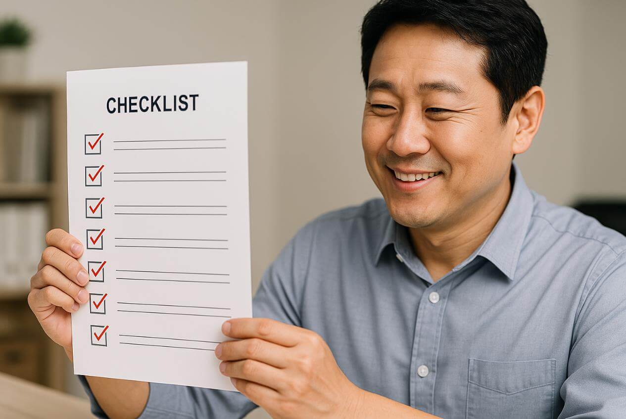 체크리스트 완료 확인하며 안심하는 소상공인