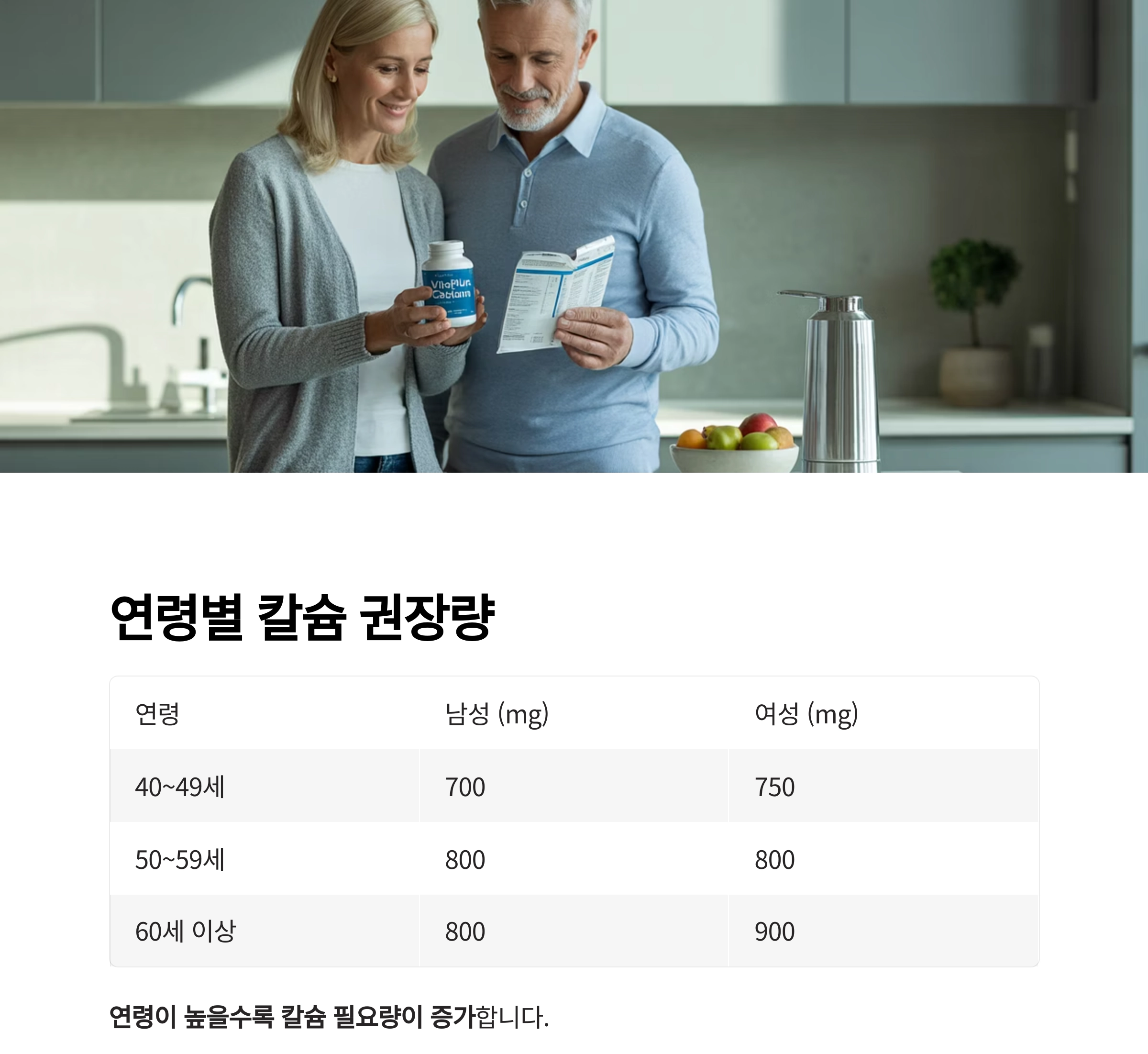 중년의 뼈 건강, 칼슘 보충이 답이다