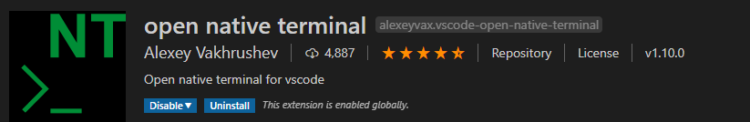 open native terminal