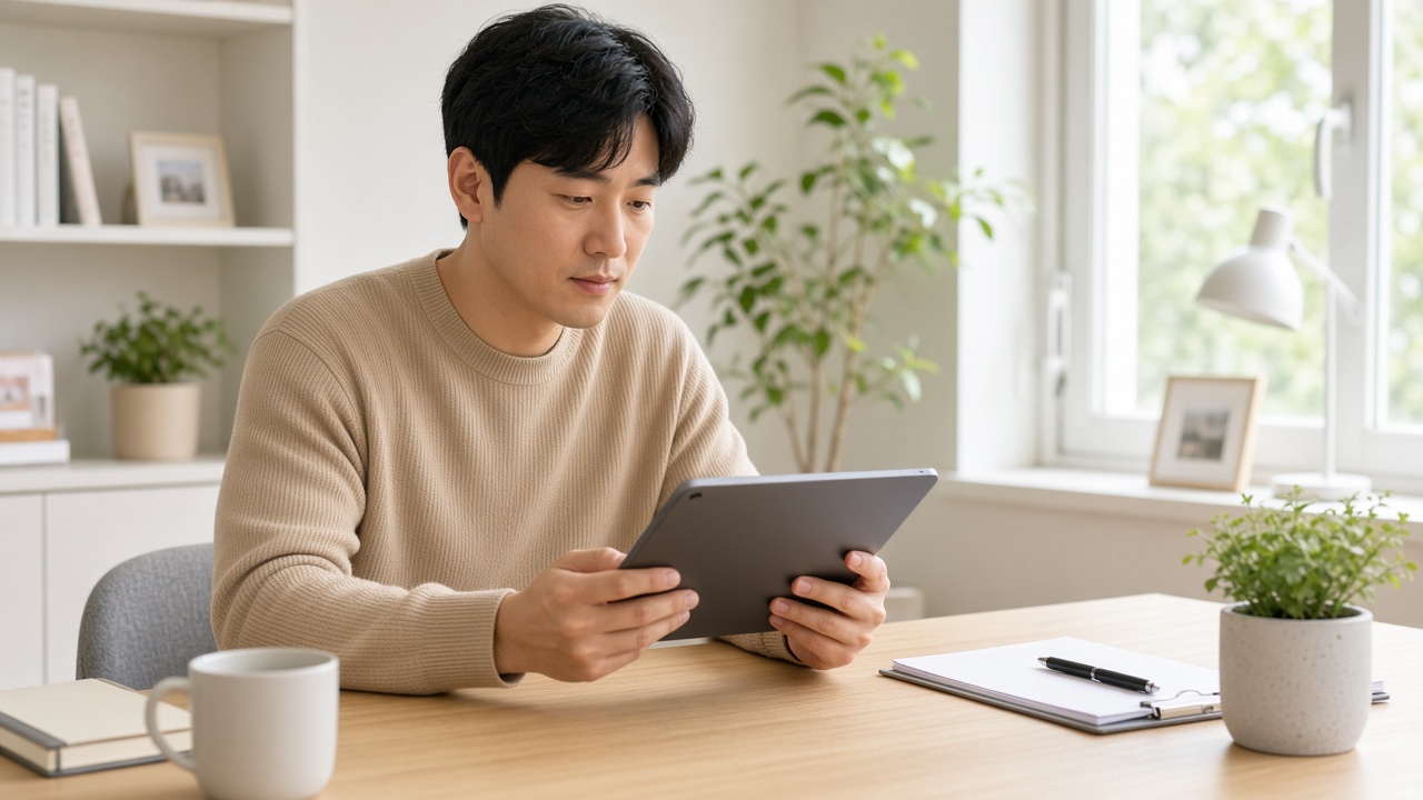 ISA와 일반계좌를 비교하며 메모하는 한국 성인
