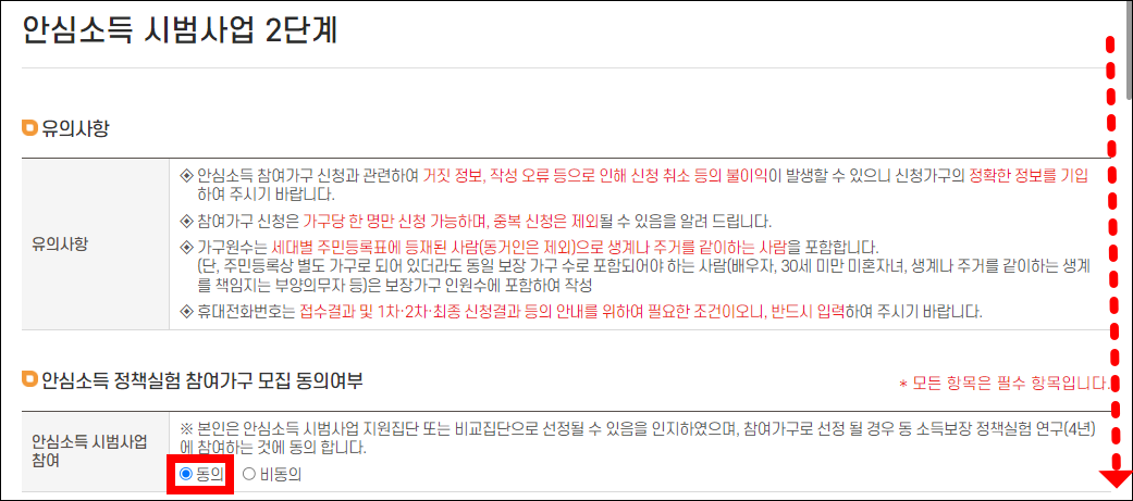 정책실험 동의