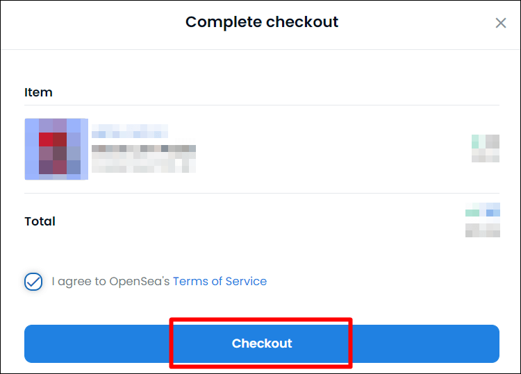 Buy now 버튼 클릭후 나타나는 체크아웃 창