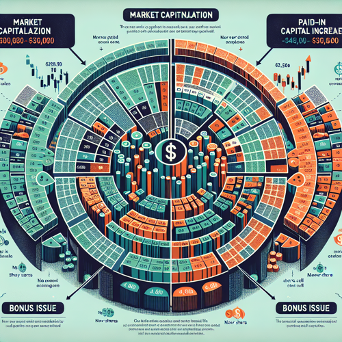 시가총액과 유상증자, 무상증자의 개념을 설명하는 시각적 자료