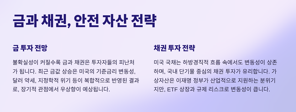 금과 채권, 안전 자산 전략은?