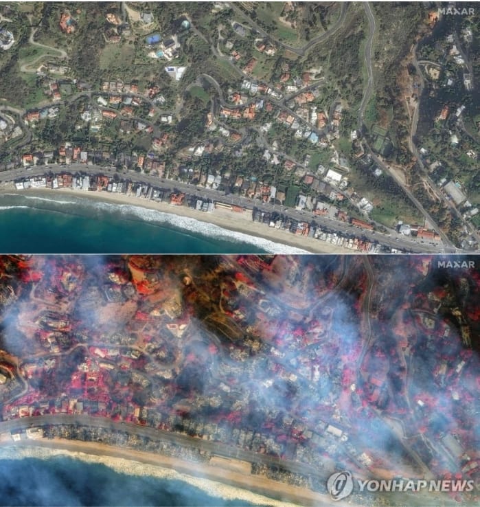 대형 화마에 휩싸인 美 캘리포니아 LA 지역